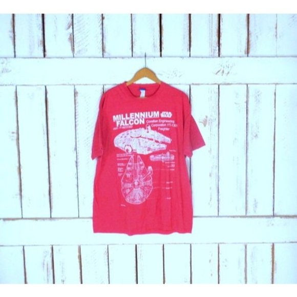 Red Star Wars Millennium Falcon graphic tee - Picture 1 of 6